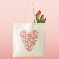 Coeur rouge scandinave blanc