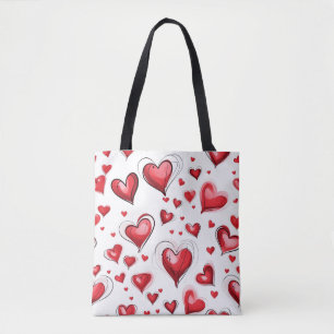 Tote Bag Coeur rouge Valentin collage
