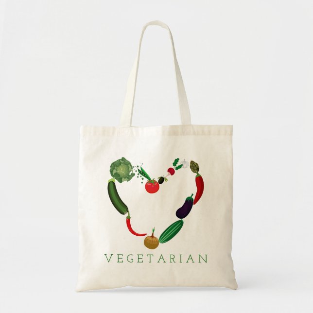 Tote Bag Coeur végétarien (Devant)