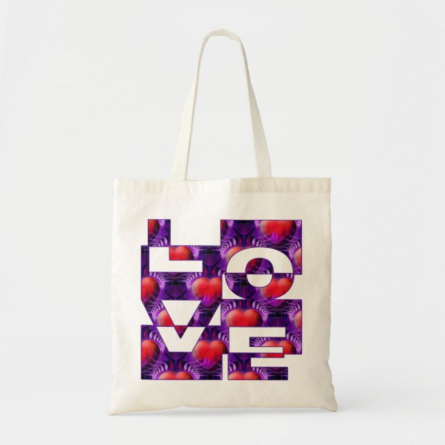 Tote Bag cœurs d'amour (Devant)