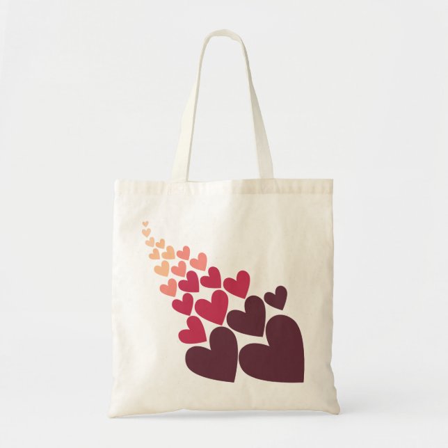 Tote Bag Coeurs d'amour rétro (Devant)