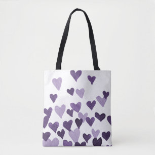 Tote Bag Coeurs d'aquarelle de la Saint-Valentin - ultra vi