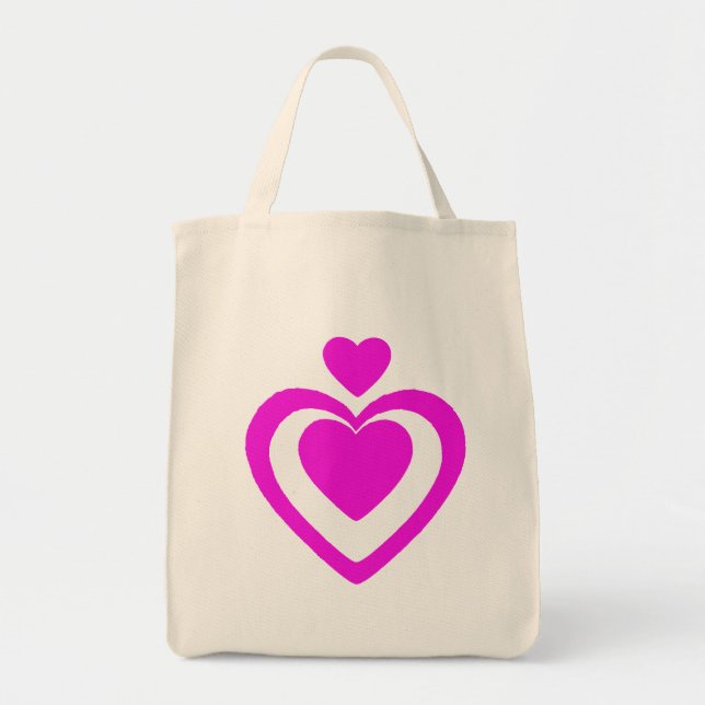 Tote Bag COEURS ROSES Saint Valentin (Devant)