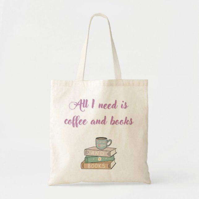 Tote Bag Coffee lover bag book lover bag (Devant)