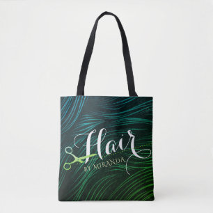 Tote Bag Coiffeuse Coiffeuse Beauté Green Ciseaux Or