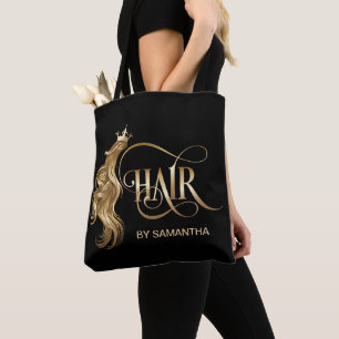 Tote Bag Coiffeuse styliste moderne typographie or extensio