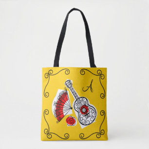 Tote Bag Coins monogramme Souvenirs espagnol rouge arrière