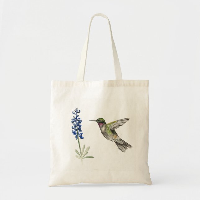 Tote Bag Colibri et Bluebonnet (Devant)