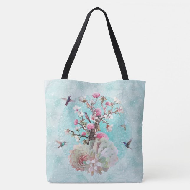 TOTE BAG COLIBRI FLORAL (Dos)