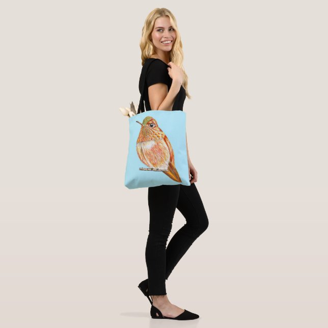 Tote Bag Colibri orange perché (Sur le modèle)