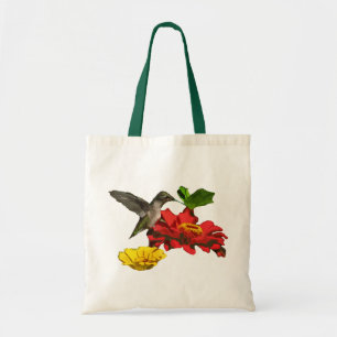 Tote Bag Colibri sur Zinnias