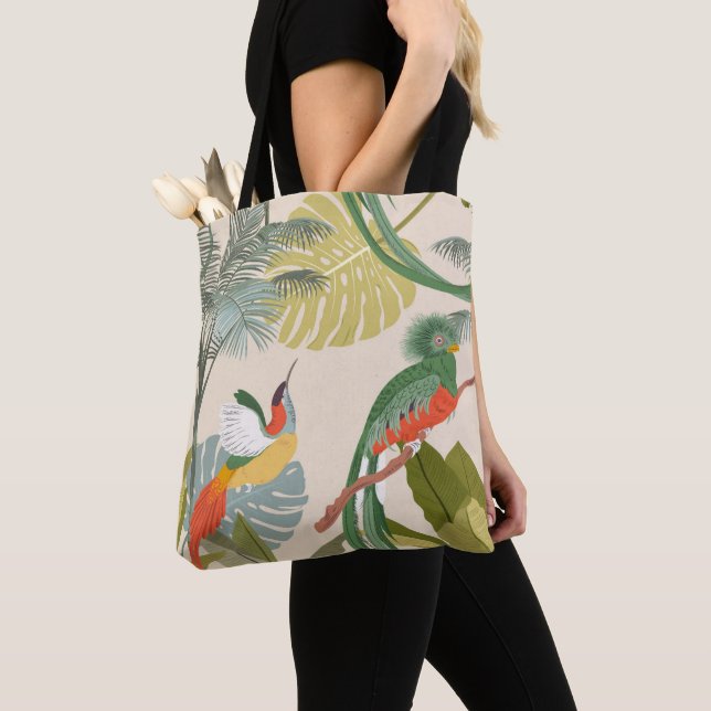 Tote Bag Colibri volant coloré (De près)