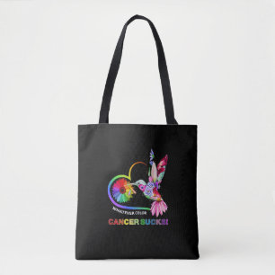 Tote Bag Colibris colorés Ce que jamais couleur cancer suce