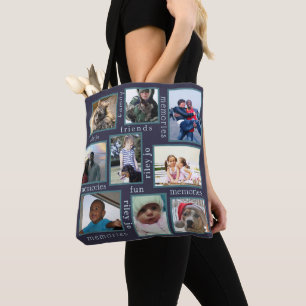 Tote Bag Collage à la mode moderne de 18 photos de marine