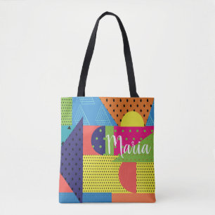 Tote Bag Collage Abstrait Colorful 90s