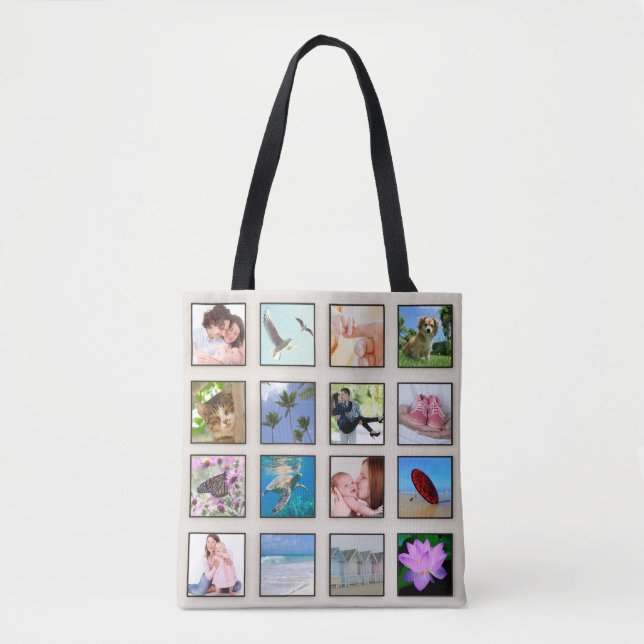Tote Bag Collage carré de photo de cadre de classique (Devant)