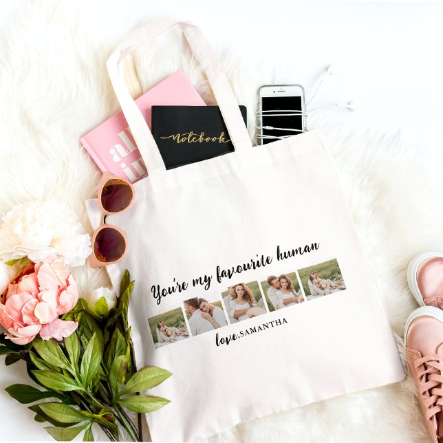 Tote Bag Collage Couple Photo & You Are My Favori Human (Créateur téléchargé)
