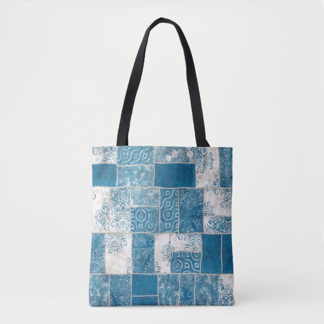 Tote Bag Collage de patchwork : Mélange de Motif de surface (Devant)