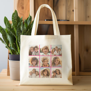 Tote Bag Collage de photos Instagram avec 9 photos carrés