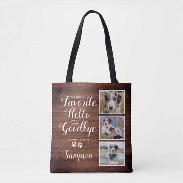 Tote Bag Collage de photos personnalisées Rustique (Devant)