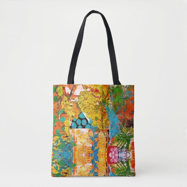 Tote Bag Collage floral dans toute la Fourre-tout  (Devant)