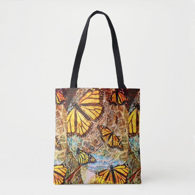 Tote Bag Collage fourre-tout de papillon de monarque (Devant)