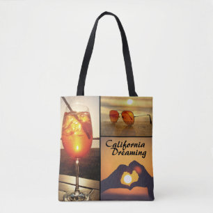 Tote Bag Collage photo du coucher de soleil de vacances