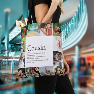 Tote Bag Collage photo Fun Modern 12 Définition de Cousin