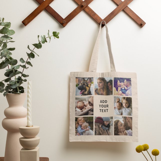 Tote Bag Collage photo personnalisé Famille d'amis (Créateur téléchargé)