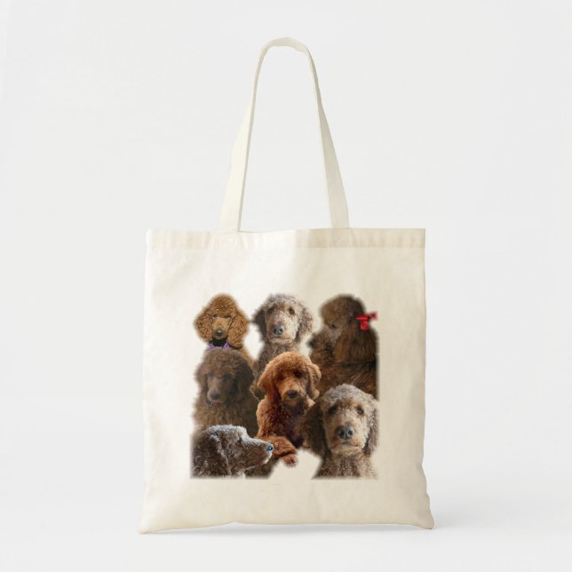 Tote Bag Collage rouge de caniche standard (Devant)
