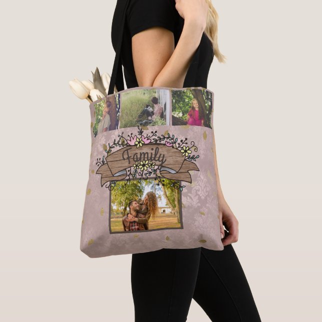 Tote Bag Collage rustique chic fait sur commande/élégant de (De près)