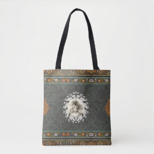 Tote Bag Collage vintage Retro avec dentelle et fleurs