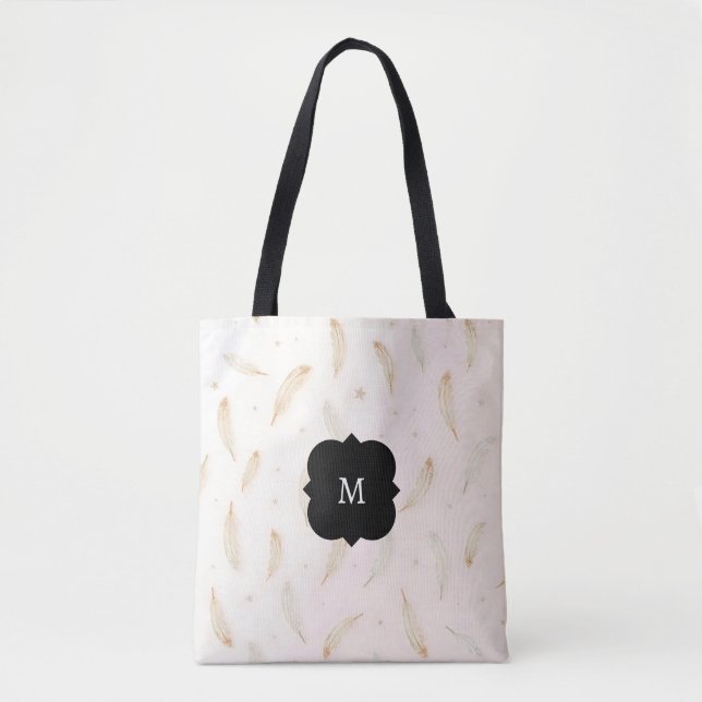 Tote Bag Collection Bohème de plumes modernes de luxe (Devant)