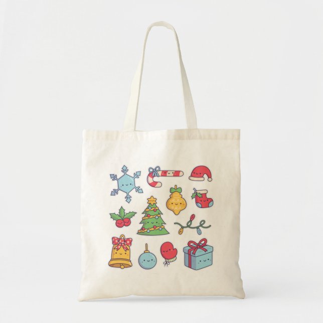 Tote Bag Collection de décorations de Noël mignonnes (Devant)