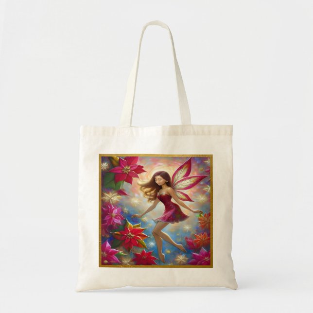 Tote Bag Collection de fées de Noël - Cheveux Brown rougeât (Devant)