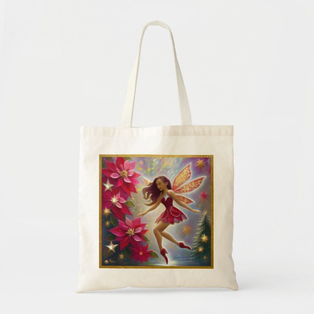 Tote Bag Collection de fées de Noël - Cheveux d'Auburn (Devant)