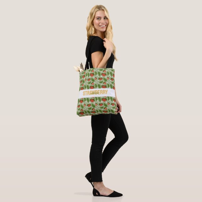 Tote Bag Collection de Motifs de paniers de fruits - Fraise (Sur le modèle)