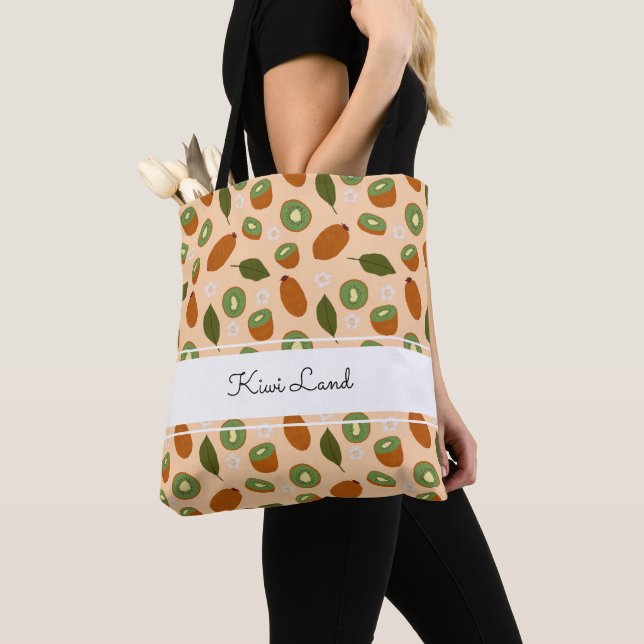 Tote Bag Collection de Motifs de paniers de fruits - Kiwi (De près)