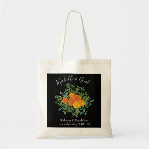 Tote Bag Collection Mariage gothique d'Halloween noir et or