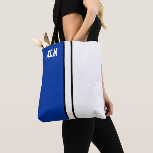 Tote Bag Collège Colors Royal Bleu & Blanc Monogramme