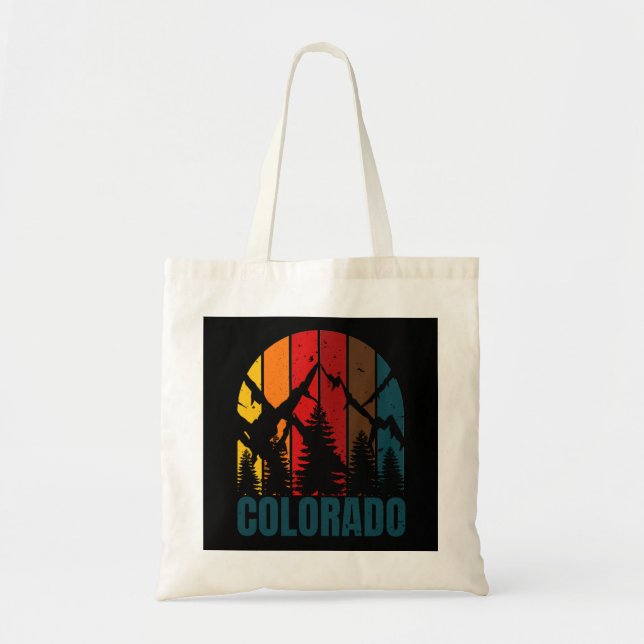 Tote Bag Colorado Mountains Retro (Devant)