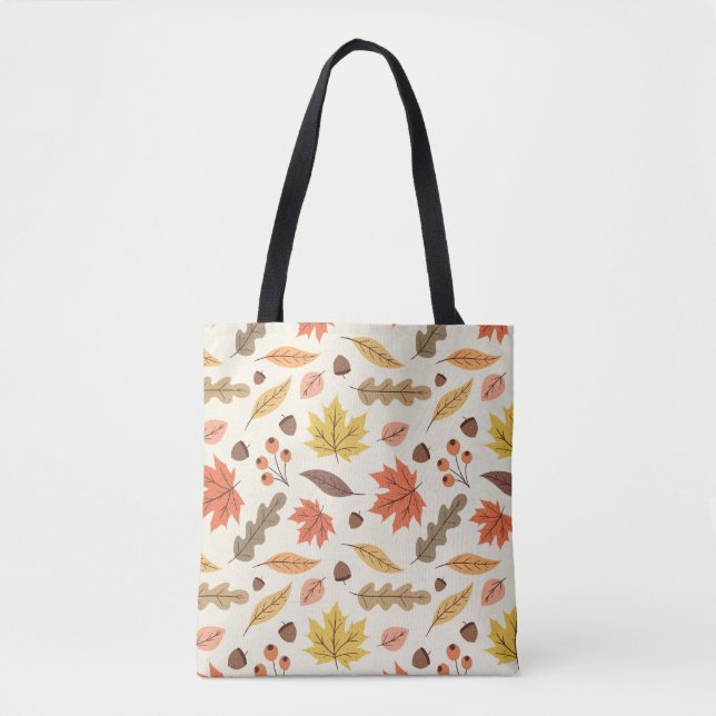 Tote Bag Coloré Feuille d'automne Motif (Devant)