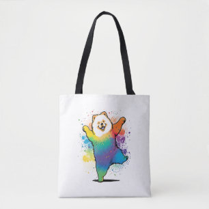 Tote Bag Coloré Kawaii Dancing Chow Chow
