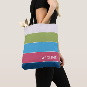 Tote Bag Coloré tendance rayures estivales Motif d'art