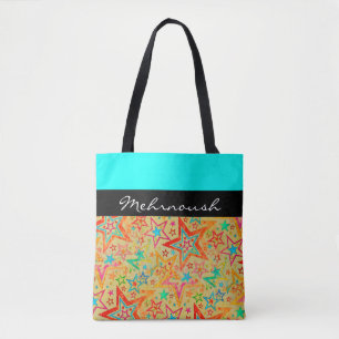 Tote Bag Colorée Stars gronge motif sans soudure + votre id