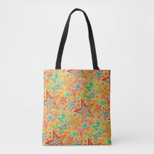 Tote Bag Colorée Stars gronge motif sans soudure + votre id