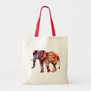 Tote Bag Colorful abstract elephant