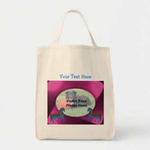 Tote Bag Colorful Carousel Horses Design Photo