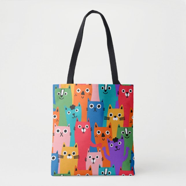 Tote Bag Colorful cats (Devant)