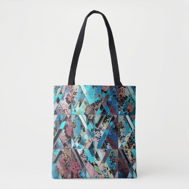 Tote Bag Colorful Geometric Abstract Pattern (Devant)